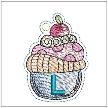 Cupcake Charm ABCs - L - Embroidery Designs & Patterns