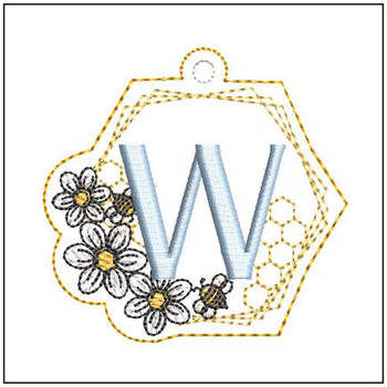 Honeycomb Charm ABCs - W - Embroidery Designs & Patterns