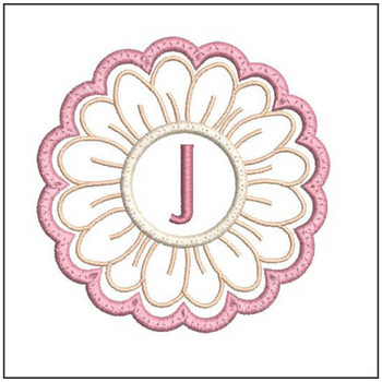 Daisy ABCs Coaster - J - Embroidery Designs & Patterns