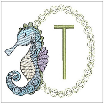 Seahorse ABCs  - T - Embroidery Designs & Patterns