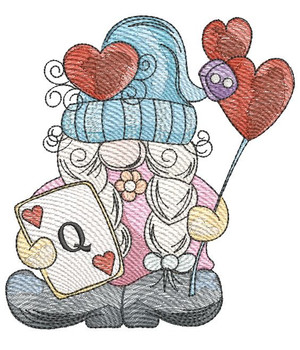 Girl Hearts Gnome  - Embroidery Designs