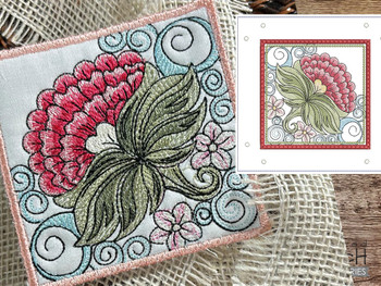 Jacobean Coaster & Tray - Embroidery Designs