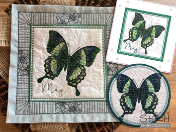 May Butterfly of the Month - Emerald Swallowtail Bundle - Embroidery Designs & Patterns