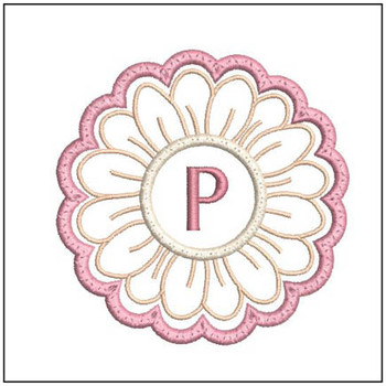 Daisy ABCs Coaster - P - Embroidery Designs & Patterns