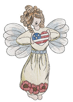Poppies Angel - Embroidery Designs & Patterns