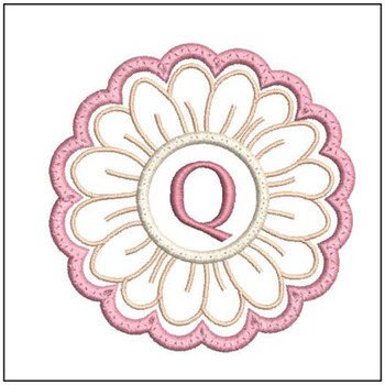 Daisy ABCs Coaster - Q - Embroidery Designs & Patterns