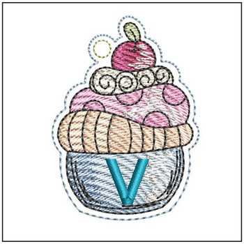 Cupcake Charm ABCs - V - Embroidery Designs & Patterns