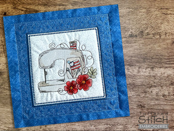 Patriotic Notions Quilt Block 4 Sewing Machine  - Embroidery Designs