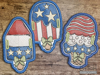 Patriotic Sweet Treats Hair Bun Bling Bundle - Embroidery Designs