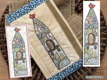 Floral Birdhouse Fridge Wrap & Pot Handle Sleeve Bundle  - Embroidery Designs