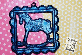 Rocking Horse Ornament - Fits into a  5x7" hoop - Instant Downloadable Machine Embroidery