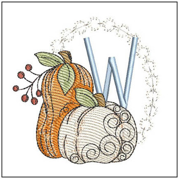 2 Pumpkins ABCs - W - Embroidery Designs & Patterns