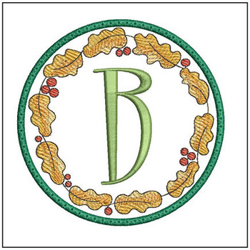 Oak Leaf ABCs Coaster - B - Embroidery Designs & Patterns