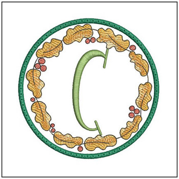 Oak Leaf ABCs Coaster - C - Embroidery Designs & Patterns