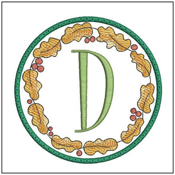 Oak Leaf ABCs Coaster - D - Embroidery Designs & Patterns