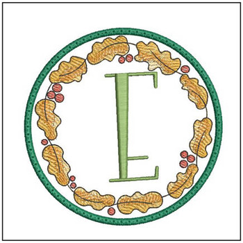 Oak Leaf ABCs Coaster - E - Embroidery Designs & Patterns