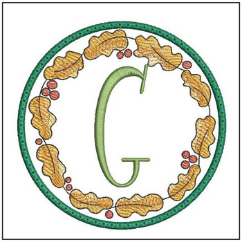 Oak Leaf ABCs Coaster - G - Embroidery Designs & Patterns