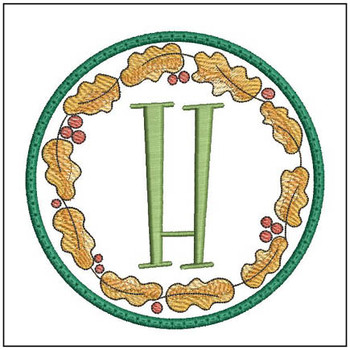 Oak Leaf ABCs Coaster - H - Embroidery Designs & Patterns