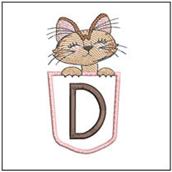 Kitty Luv Applique ABCs - D - Embroidery Designs & Patterns