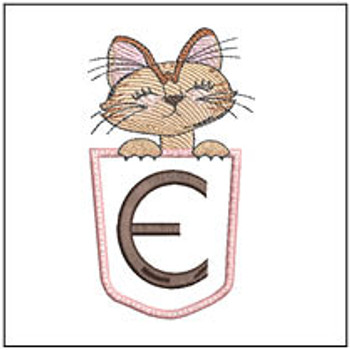 Kitty Luv Applique ABCs - E - Embroidery Designs & Patterns