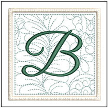 Fern ABCs Coaster - B - Embroidery Designs & Patterns