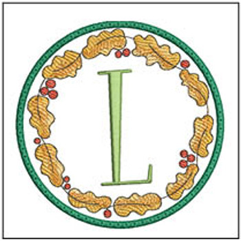 Oak Leaf ABCs Coaster - L - Embroidery Designs & Patterns