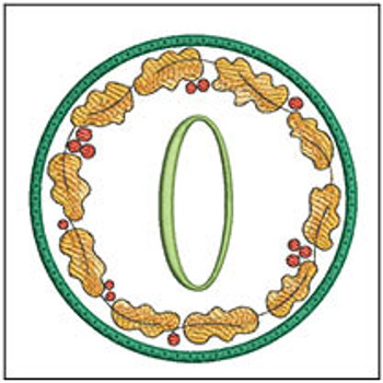 Oak Leaf ABCs Coaster - O - Embroidery Designs & Patterns