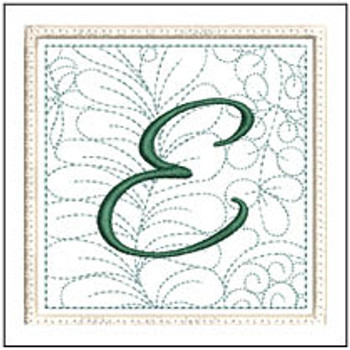 Fern ABCs Coaster - E - Embroidery Designs & Patterns