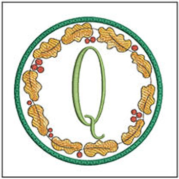 Oak Leaf ABCs Coaster - Q - Embroidery Designs & Patterns