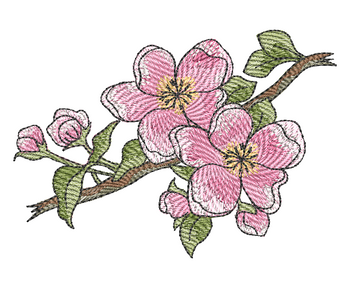 Michigan - Apple Blossoms - Embroidery Designs