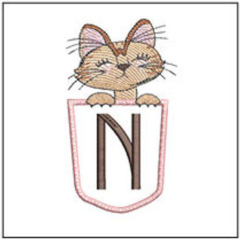 Kitty Luv Applique ABCs - N - Embroidery Designs & Patterns