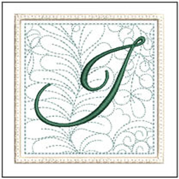 Fern ABCs Coaster - I - Embroidery Designs & Patterns