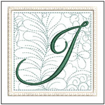 Fern ABCs Coaster - J - Embroidery Designs & Patterns