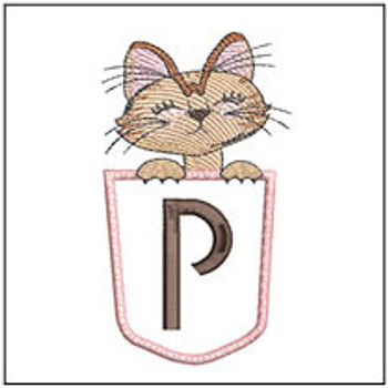 Kitty Luv Applique ABCs - P - Embroidery Designs & Patterns