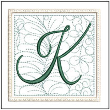 Fern ABCs Coaster - K - Embroidery Designs & Patterns