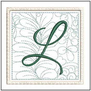 Fern ABCs Coaster - L - Embroidery Designs & Patterns