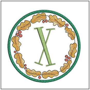 Oak Leaf ABCs Coaster - X -  Embroidery Designs & Patterns