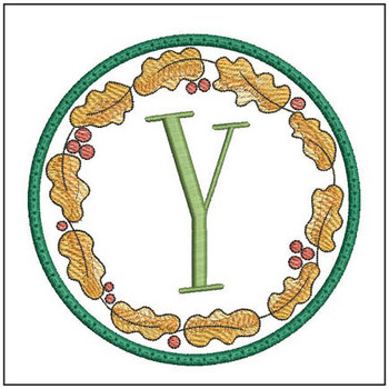 Oak Leaf ABCs Coaster - Y -  Embroidery Designs & Patterns