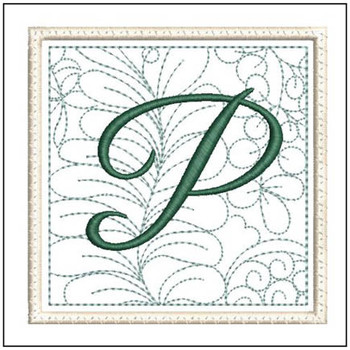 Fern ABCs Coaster - P - Embroidery Designs & Patterns