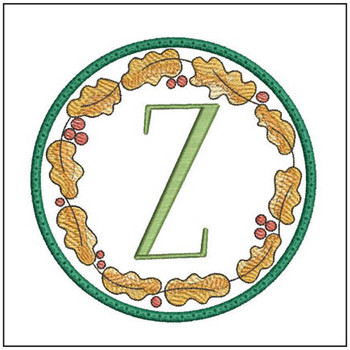 Oak Leaf ABCs Coaster - Z -  Embroidery Designs & Patterns