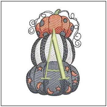 Pumpkin Stack ABCs - A - Embroidery Designs & Patterns