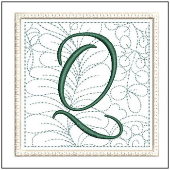 Fern ABCs Coaster - Q - Embroidery Designs & Patterns