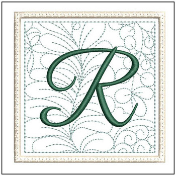 Fern ABCs Coaster - R - Embroidery Designs & Patterns