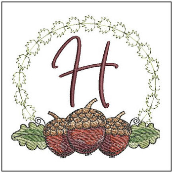 Acorns ABCs - H - Embroidery Designs & Patterns