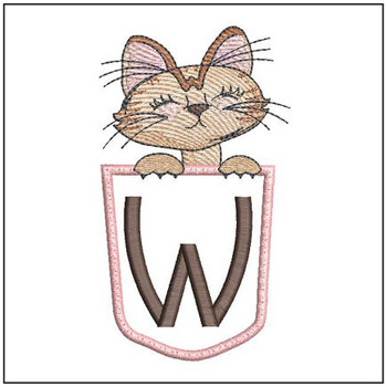 Kitty Luv Applique ABCs - W - Embroidery Designs & Patterns