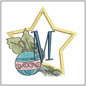 Holiday Ornament Applique ABCs - M - Embroidery Designs & Patterns