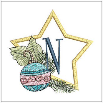 Holiday Ornament Applique ABCs - N - Embroidery Designs & Patterns