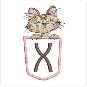 Kitty Luv Applique ABCs - X - Embroidery Designs & Patterns