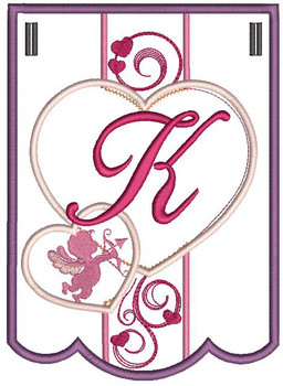 Valentine Bunting ABCs - K - Embroidery Designs