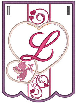 Valentine Bunting ABCs - L - Embroidery Designs